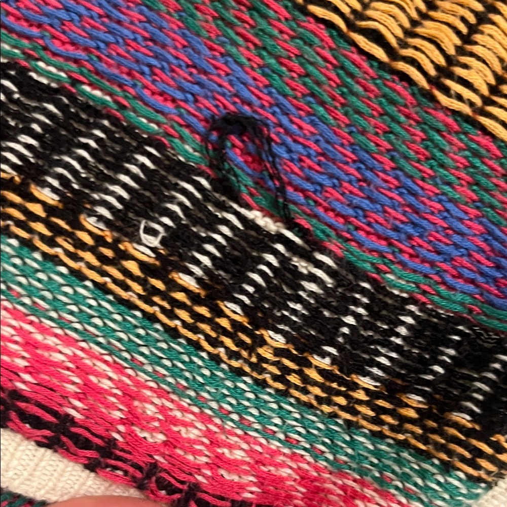 Woven Multicolor Open-Front Cardigan Sweater - Picture 3 of 4